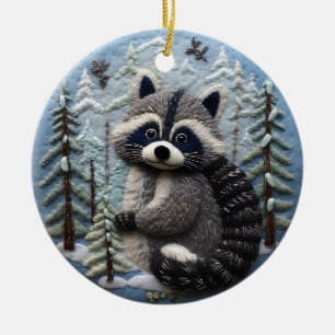 Adorno De Cerámica 3.ᵉʳ Chirstmas Animal Woodland