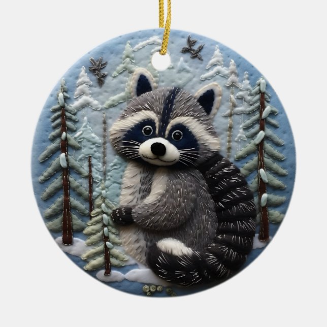 Adorno De Cerámica 3.ᵉʳ Chirstmas Animal Woodland (Frente)