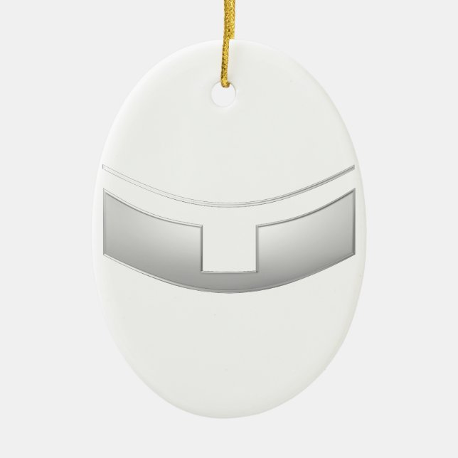 Adorno De Cerámica 3-D Aspecto de Sacerdote Plateado o Collar del Min (Frente)