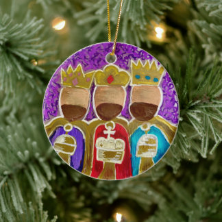 Adorno De Cerámica 3 kings ceramic christmas ornament