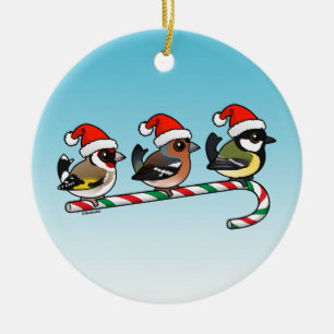 Adorno De Cerámica 3 Navidades Songbirds