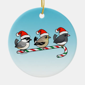 Adorno De Cerámica 3 pájaros cantantes del navidad