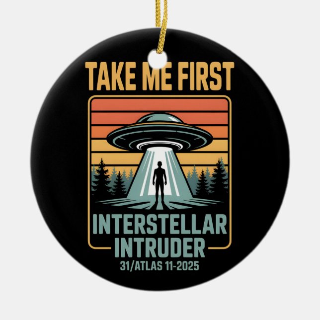 Adorno De Cerámica 3I Atlas Glitch Style Sci Fi Retro Space Funny  (Frente)