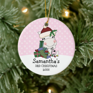 Adorno De Cerámica 3ro cebra de Santa del navidad del chica