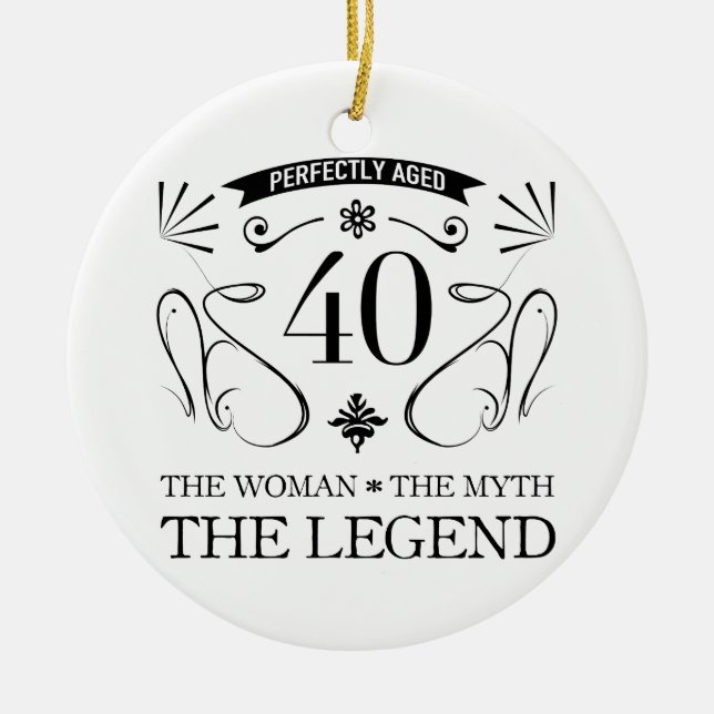 Adorno De Cerámica 40.º Cumpleaños De Las Mujeres (Frente)