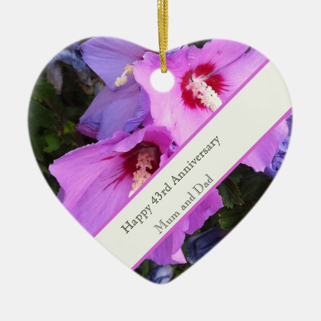 Adorno De Cerámica 43.º aniversario Boda (Frente)