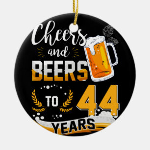 Adorno De Cerámica 44 Alegres Y Cervezas De Cumpleaños A 44 Años