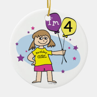 Adorno De Cerámica 4.º Chica de cumpleaños