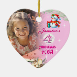 Adorno De Cerámica 4.º regalo de corazón de Chica personalizado de lo