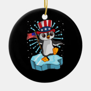 Adorno De Cerámica 4 De Julio De 2021 Pingüino