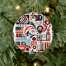 Adorno De Cerámica 4 de julio Patrón Generativo