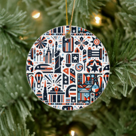 Adorno De Cerámica 4 de julio Patrón Generativo