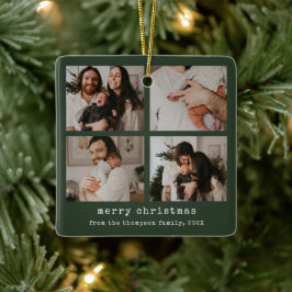 Adorno De Cerámica 4 Foto Feliz Navidad Dardo Día Verde