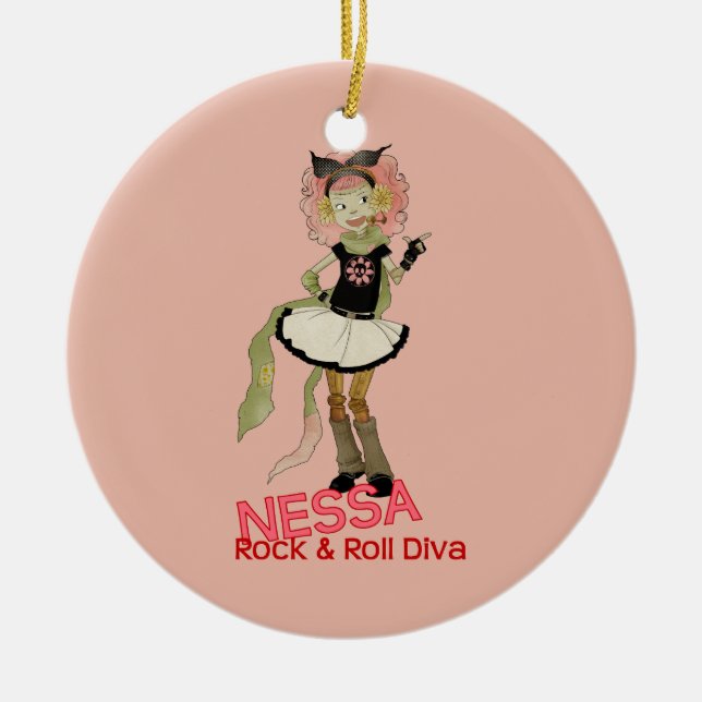 Adorno De Cerámica 4 pequeños monstruos - Nessa (Frente)