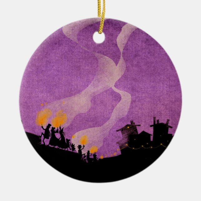 Adorno De Cerámica 4 pequeños monstruos - noche de Halloween (Frente)