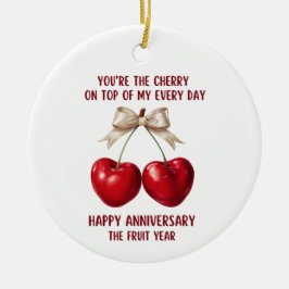 Adorno De Cerámica 4th Anniversary Card, Fruit Anniversary Ornament