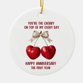 Adorno De Cerámica 4th Anniversary Card, Fruit Anniversary Ornament