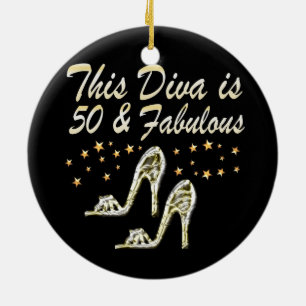 ADORNO DE CERÁMICA 50.ª REINA DE ZAPATILLO DE PLATA