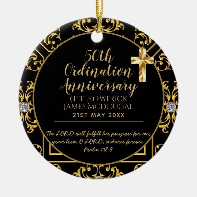 Adorno De Cerámica 50.º Aniversario de la Ordenación MÁS SIMPLE Perso (Frente)