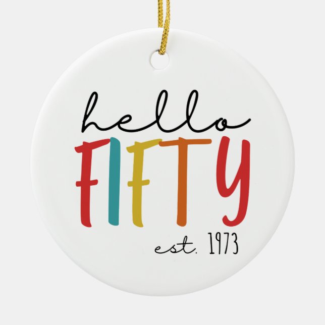 Adorno De Cerámica 50.º cumpleaños (Frente)