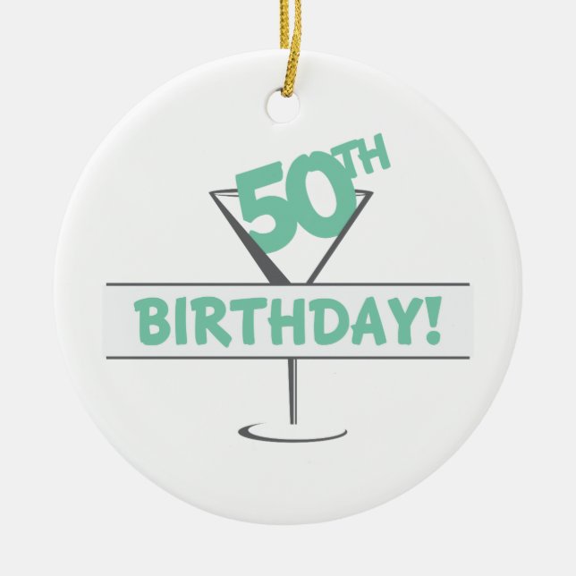 Adorno De Cerámica 50.º Cumpleaños! (Frente)