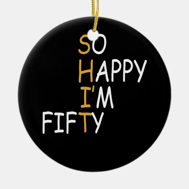 Adorno De Cerámica 50 Aniversario 1972 50 Años Tan Feliz Que Tengo Ci (Frente)