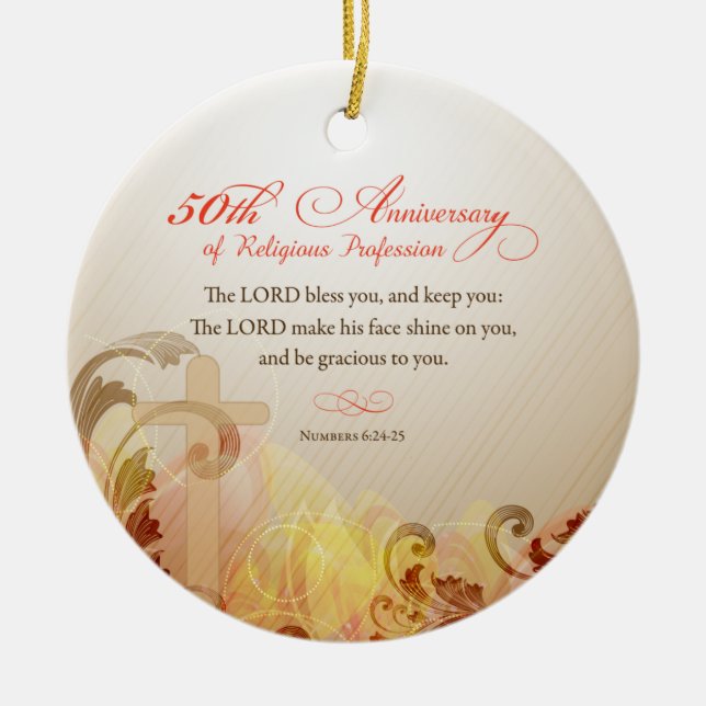 Adorno De Cerámica 50° Aniversario de la Profesión Religiosa, Nun (Frente)