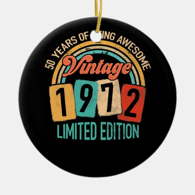 Adorno De Cerámica 50 Años De Edad Increíble En 1972 50 Años (Frente)