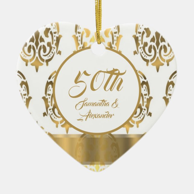 Adorno De Cerámica 50th Golden wedding Anniversary (Frente)