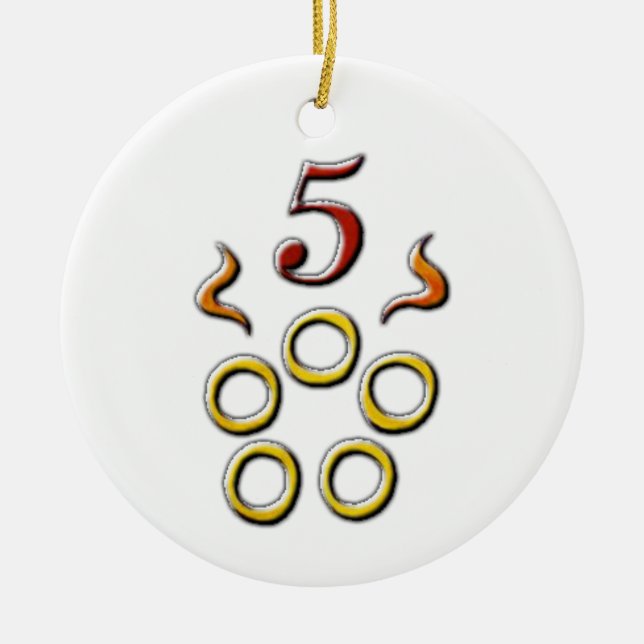 Adorno De Cerámica 5 anillos de oro (Frente)