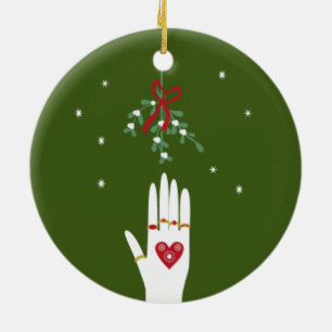 Adorno De Cerámica 5 anillos el el día 5 de navidad