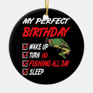 Adorno De Cerámica 60.ª Pesca perfecta para el cumpleaños de 60 añ