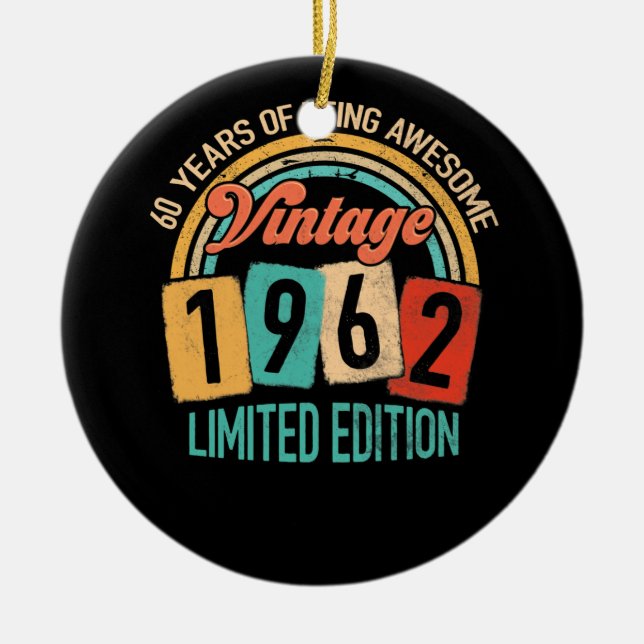 Adorno De Cerámica 60 Años De Edad Impresionante En 1962 Cumpleaños 6 (Frente)