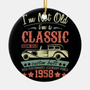 Adorno De Cerámica 64 Aniversario No soy viejo Soy un Clásico de 1958
