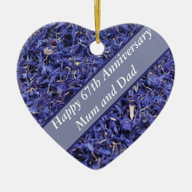 Adorno De Cerámica 67.º aniversario Editable (Frente)