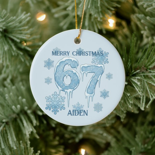 Adorno De Cerámica 67 Funny 6 7 Six Seven Personalized Christmas (Árbol)