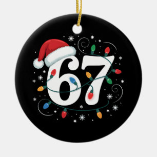 Adorno De Cerámica 67 Navidad Número Sesenta y Siete Xmas Santa Niños