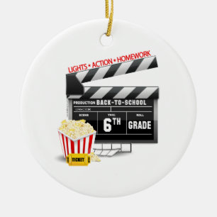 Adorno De Cerámica 6.º Clapboard de película de grado