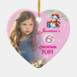 Adorno De Cerámica 6.º regalo de corazón de Chica personalizado para 