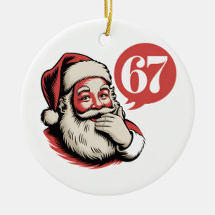 Adorno De Cerámica 6 7 Navidad Seis Siete Brainrot Papá Noel