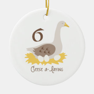 Adorno De Cerámica 6 Geese A-Laying