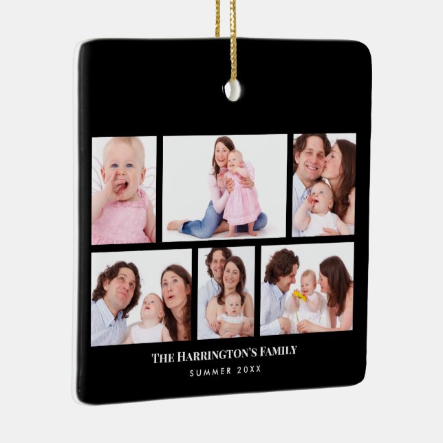 Adorno De Cerámica 6 secciones Personalizado Foto Elegante marcos neg (Derecha)