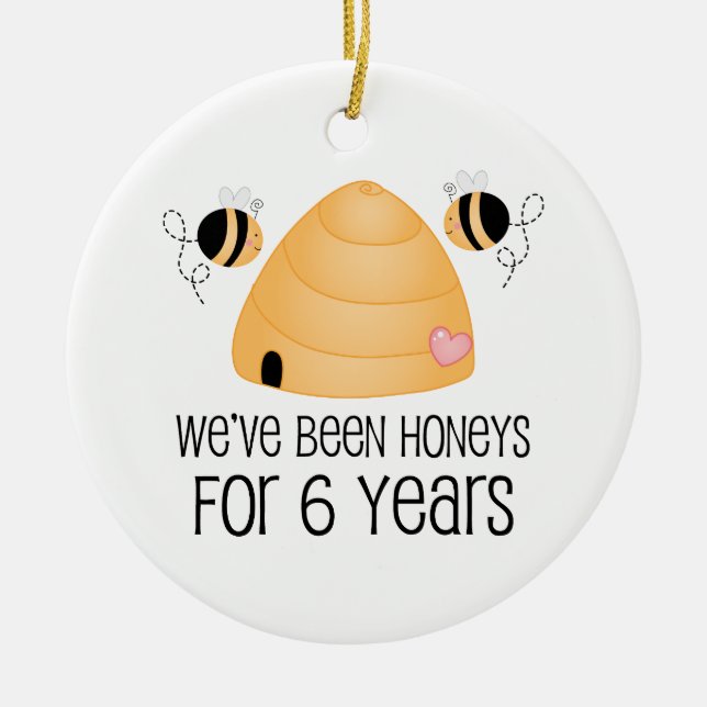 Adorno De Cerámica 6to Regalo de los pares del aniversario (Frente)