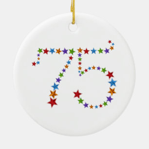 Adorno De Cerámica 75.o Número del modelo de estrella del aniversario