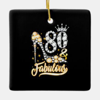 Adorno De Cerámica 80.º cumpleaños High Heel Shoes Crown Diamond