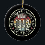 Adorno De Cerámica 80 Years Old Vintage 1942 Limited Edition 80th<br><div class="desc">80 Years Old Vintage 1942 Limited Edition 80th Birthday Gift. Perfect gift for your dad,  mom,  papa,  men,  women,  friend and family members on Thanksgiving Day,  Christmas Day,  Mothers Day,  Fathers Day,  4th of July,  1776 Independent day,  Veterans Day,  Halloween Day,  Patrick's Day</div>