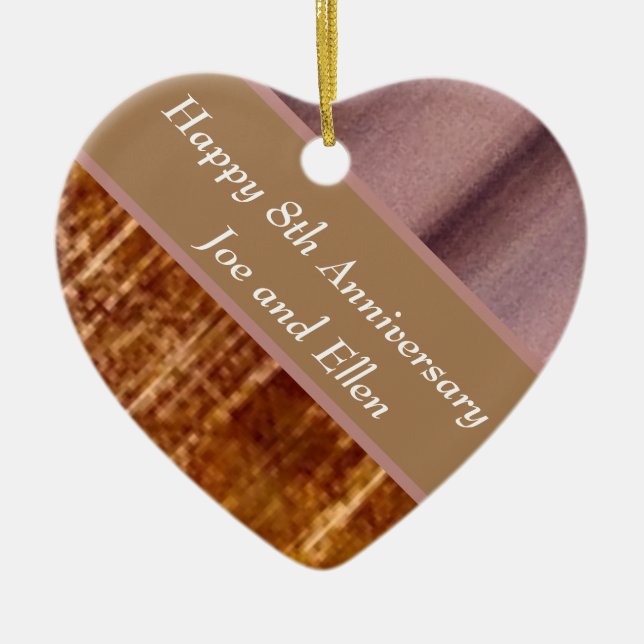 Adorno De Cerámica 8.º aniversario, bronce y cerámica (Frente)