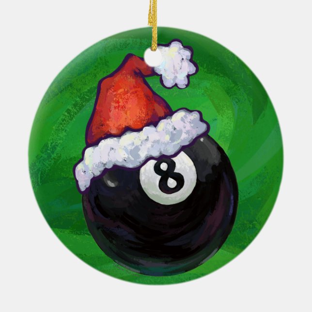 Adorno De Cerámica 8 Ball Navidades Green (Atrás)