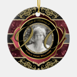 Adorno De Cerámica 90.ª Novena Fotografía De Ruby De Oro Diamantes
