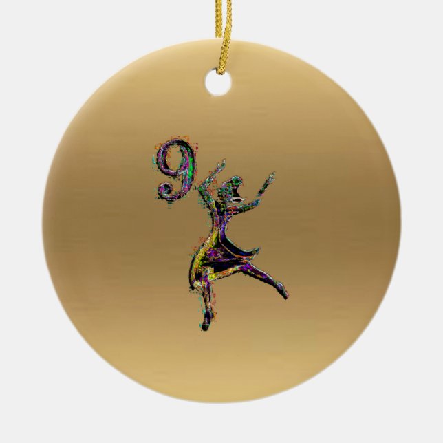 Adorno De Cerámica 9na y 10ma Navidad del día, bywhacky, (Frente)